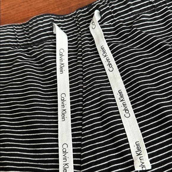 Calvin Klein Black and White Striped Pajama Shorts - Picture 2 of 4